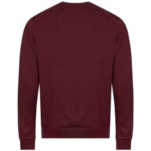 Fred Perry Ox Blood V Neck Burgundy Jumper K9601 597